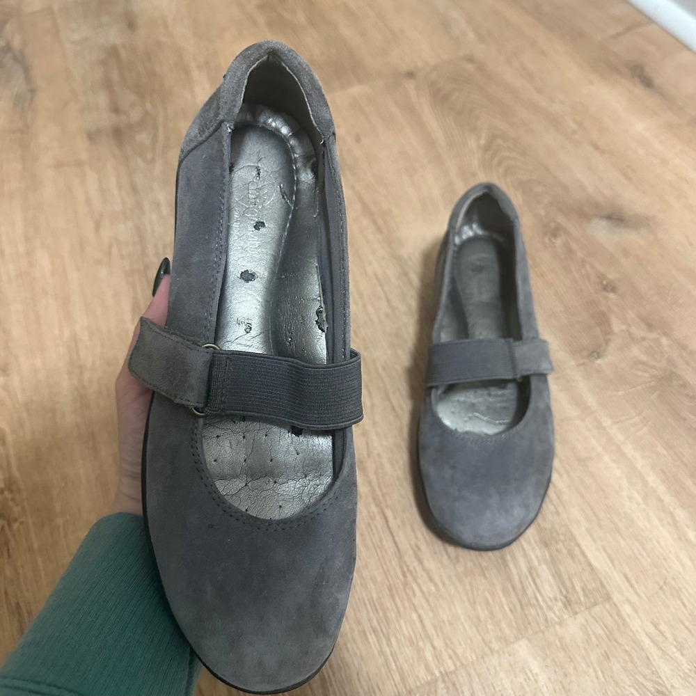 Easy Spirit | Woman's Gray Osheas Suede Leather Mary Jane Wedge Shoes, Size 6.5M